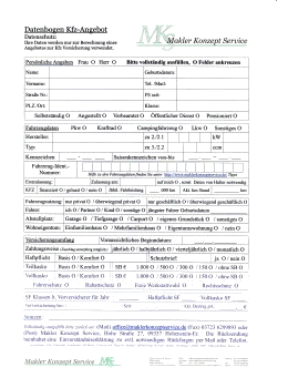 Kfz Datenbogen Makler Konzept Service